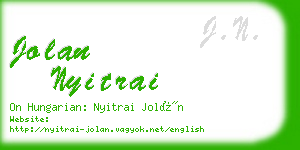 jolan nyitrai business card